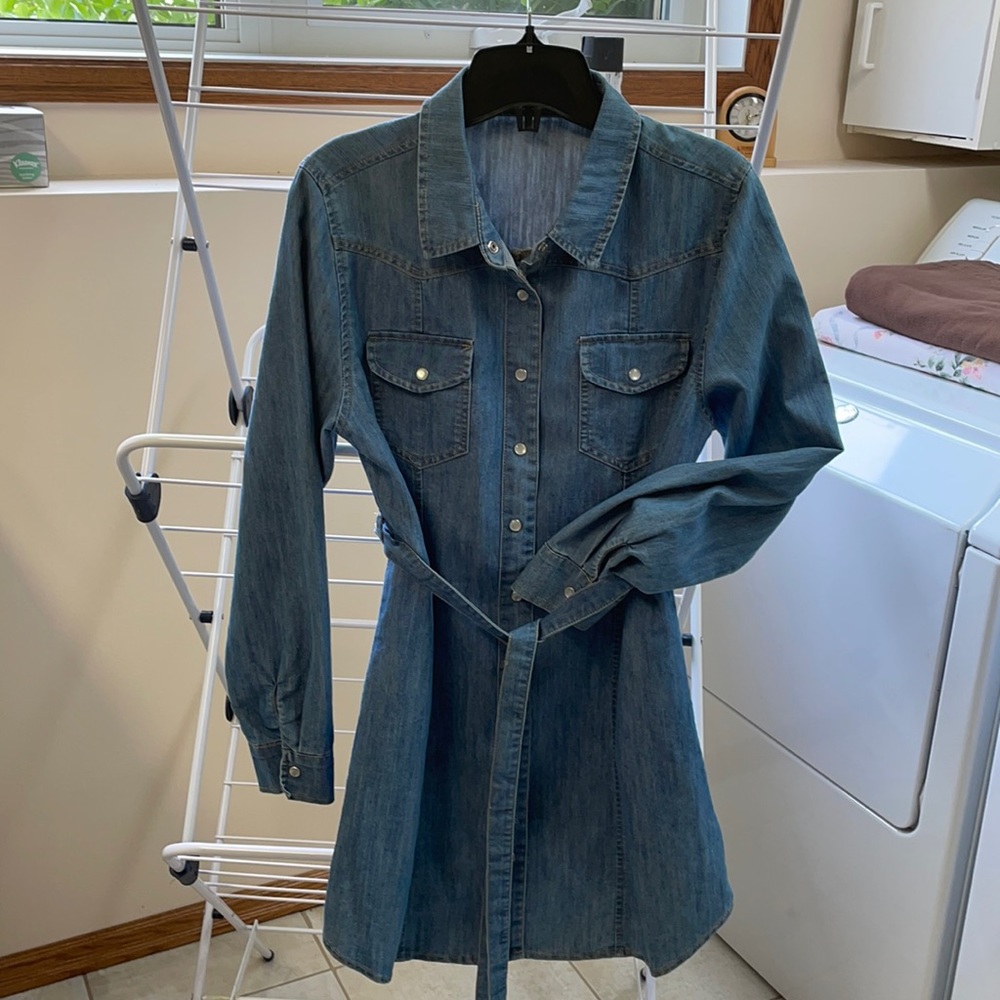 Denim Button Up Dress